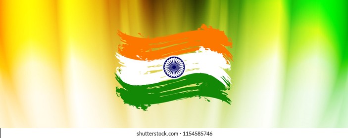 Abstract Indian flag theme banner design vector