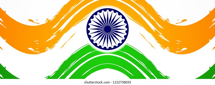 Abstract Indian flag theme elegant banner design