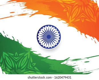 Abstract Indian Flag Theme Grungy Background Stock Vector (Royalty Free ...