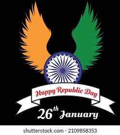 Abstract Indian Flag Theme On Happy Republic Day 26 January