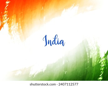 Abstract Indian flag theme Republic day watercolor tricolor background vector