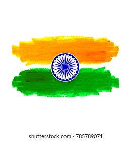 Abstract Indian Flag theme watercolor design background