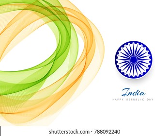 Abstract Indian Flag theme wavy design background