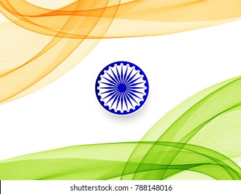 Abstract Indian Flag theme wavy design background