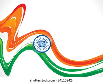 Abstract Indian Flag Wave Background Vector Stock Vector (Royalty Free ...