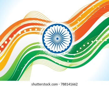 abstract indian flag wave background vector illustration
