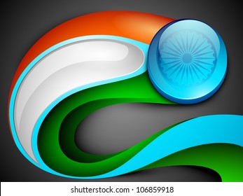 Abstract Indian Flag with wave. EPS 10.