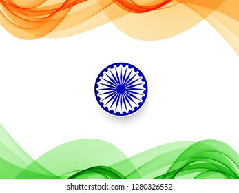 Abstract Indian flag wavy design background