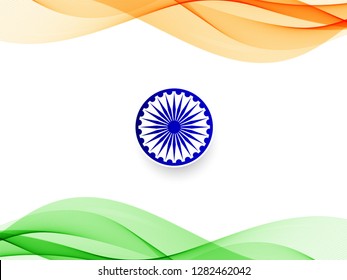 Abstract Indian flag wavy design background