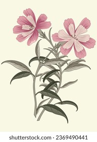 Abstract Indian hand drawn floral design