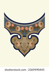 Abstract Indian hand drawn floral design
