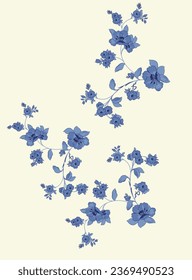 Abstract Indian hand drawn floral design