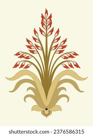 Abstract Indian hand drawn floral design