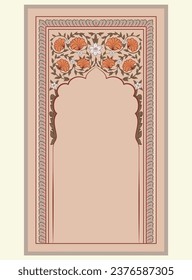 Abstract Indian hand drawn floral design
