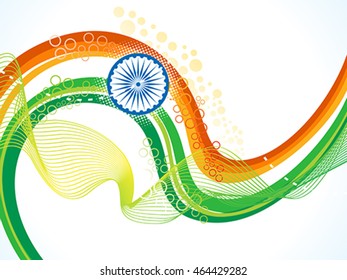 abstract indian independence day flag vector illustration