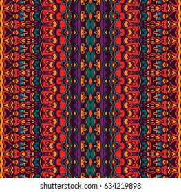 Abstract indian mosaic motif seamless pattern. Bohemian Geometric ethnic print