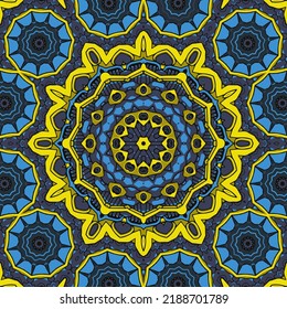 Abstract indian pattern with mandalas vector red background 