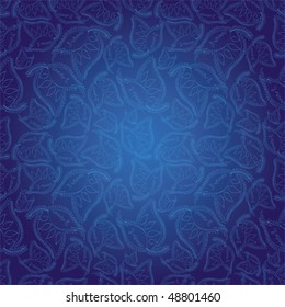 Abstract Indian style blue seamless pattern wallpaper
