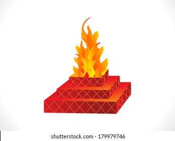 abstract indian traditional  havan vector illustration