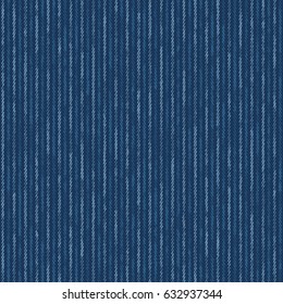 Abstract indigo dyed herringbone stripe. Seamless pattern.