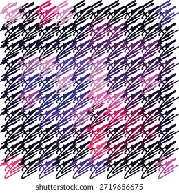 Abstractas Indigo Púrpura Graffiti Scribble Patrón de fondo sin fisuras Sharp Edgy Marker Pen Rasguños Textura para ropa de calle Urbana Moda Impresión textil y moderno diseño de Fondo de pantalla geométrico Ilustración