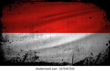 Abstract Indonesia flag background vector with grunge stroke style. Indonesia Independence Day Vector Illustration.