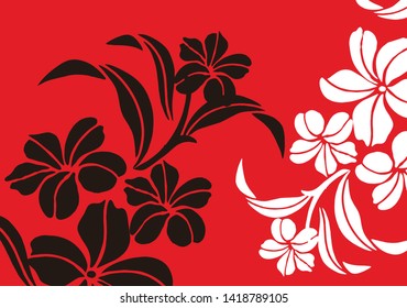 
Abstract Indonesian batik motif design with floral main objects