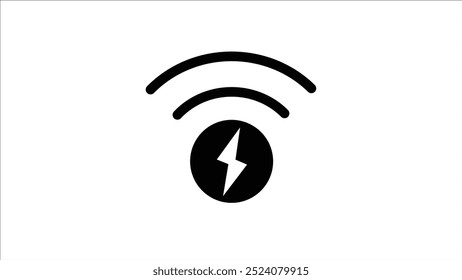 Abstract inductive charging on white background.