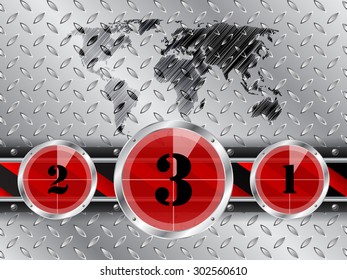 Abstract industrial background with countdown timer and world map