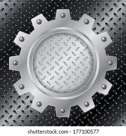 Abstract industrial background design with metallic cog wheel