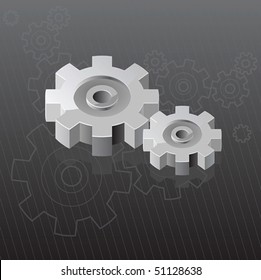 Abstract industrial background with gears, vector illustration.