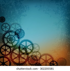 Abstract industrial background in the style of steampunk