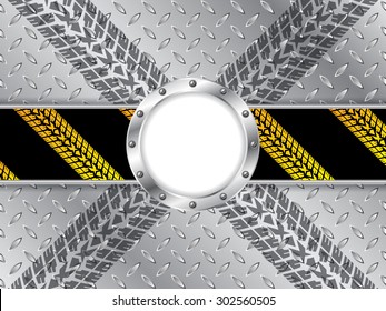 Abstract industrial background with tire treads and white space for text