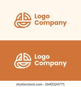 Abstract Industrial D Monogram Logo in Circular Shape