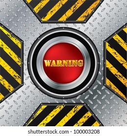 Abstract industrial design with red warning button