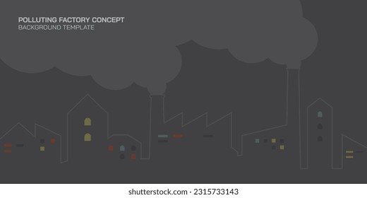 Abstract industrial factory with colorful windows vector illustration. Manufacturing building flat design. Polluting factory concept.