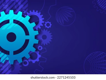 Abstract industrial mechanical hardware. Technicial engineering and cog spare part. Gear background graphic vector