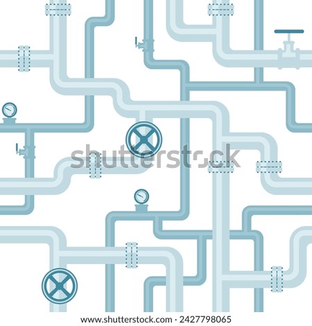 Abstract industrial seamless pattern. Oil gas pipeline