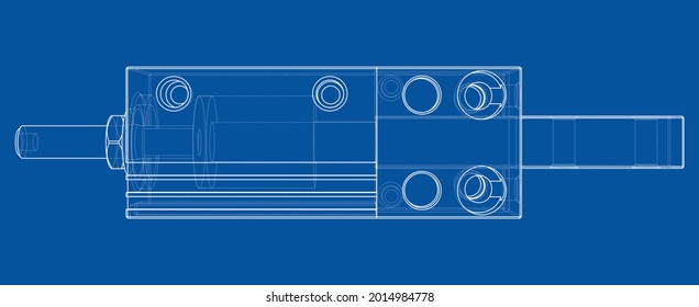 Abstract industry object concept. Vector rendering of 3d. Wire-frame style. The layers of visible and invisible lines are separated