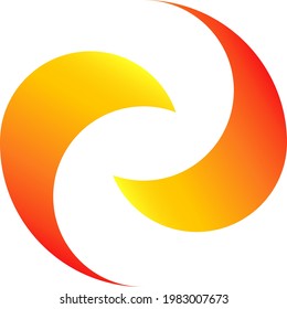 abstract infinite loop logo with gradient colour