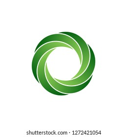 Abstract Infinite Loop Logo, Green Circle Icon