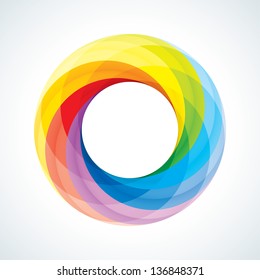 Abstract Infinite loop sign template. Corporate icon. 7 Pieces Shape
