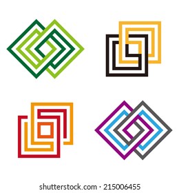 Abstract infinite shape vector design logo template. Active looped symbol concept icon. Creative style loop square sign. 
