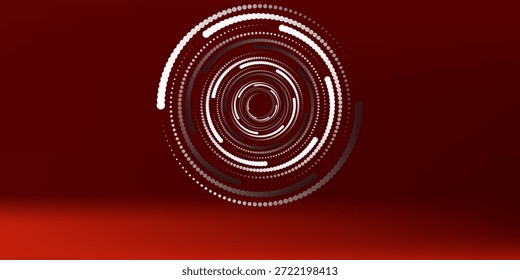 Abstractas Anillo Blanco Infinito Hecho De Esferas. Círculo giratorio 3D sin fin moderno