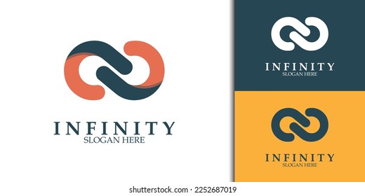 Abstract infinity or chain logo design for business and brand identity