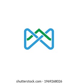 abstract infinity green mountain natural water symbol vector