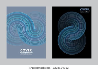 Abstract infinity lines blue shades background, vector circles geometric design for cover poster wallpaper brochure website business, minimalist style, modern wave, layout template, together 