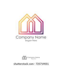 abstract infinity link share house home real estate logo template.. initial letter M X concept.