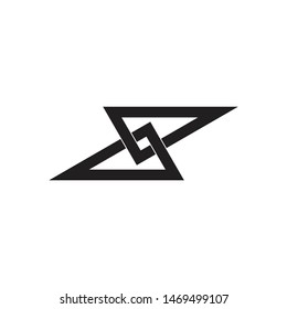 abstract infinity linked triangle overlap logo vector