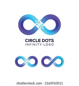 Abstract Infinity Logo design with Circle Dots Shape concept for Technology and Digital for Business Company